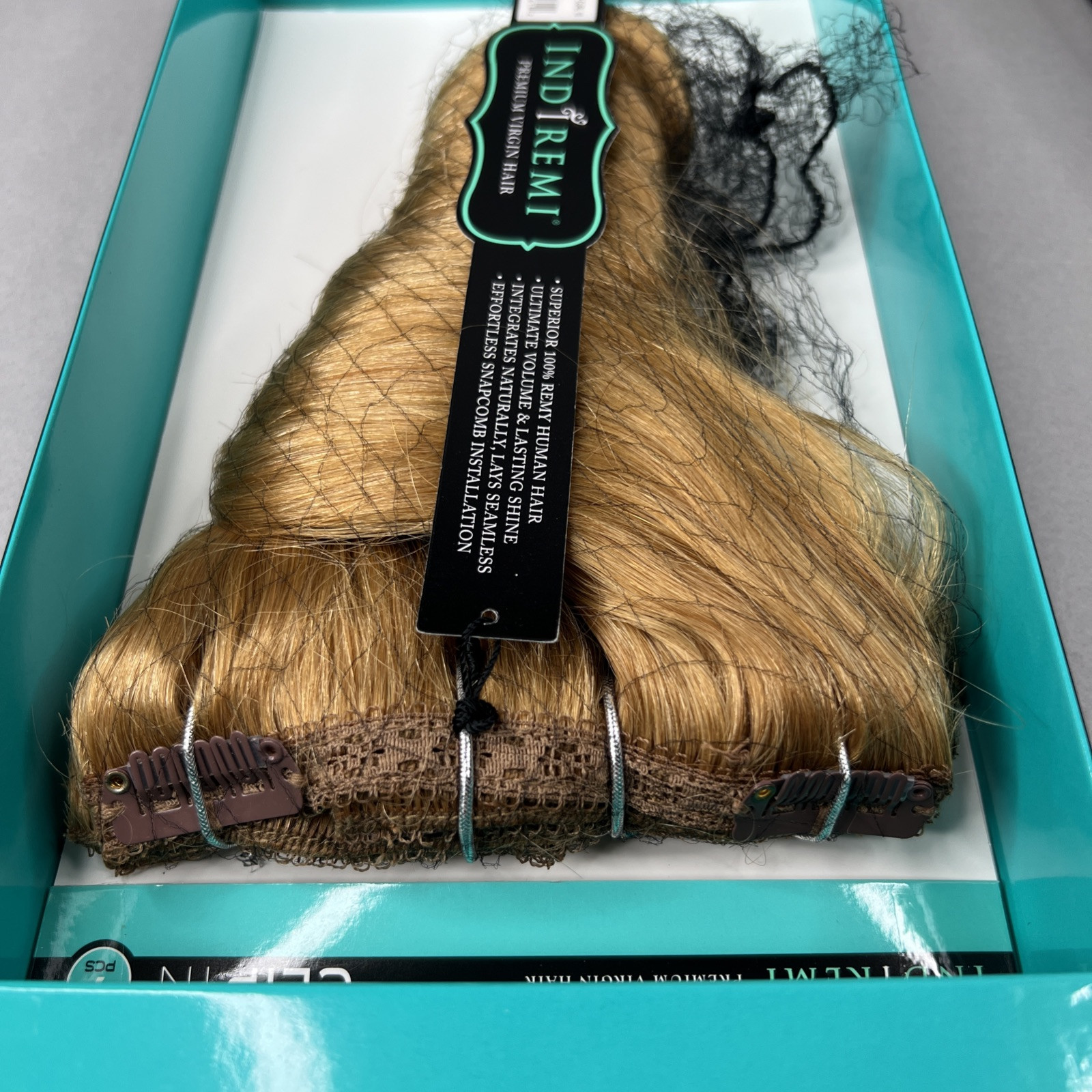 Indi Remi 9 Pc 10” Clip-in #27 Honey Blonde Super Romance Curl Human Virgin Hair