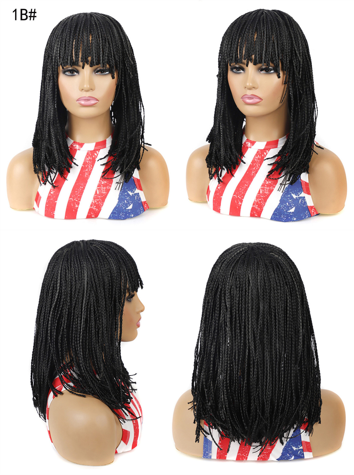 14″ Short BOB Braids Wigs for Women Jamaican Braids Wig for Black Women