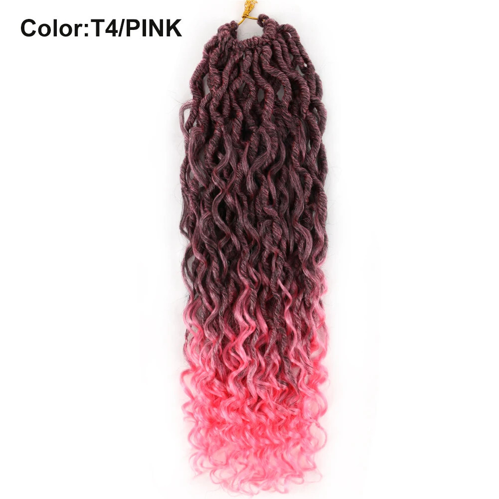 14″ – 24″ Faux Locs River Curly Crochet Hair Boho Goddess Braid Hair Extensions