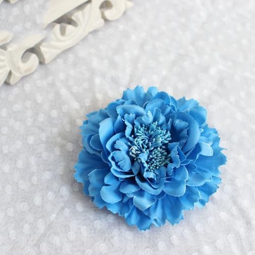 A GOOD OMEN Flower Hair Clip, Baby blue, 11 cm 1 Count (Pack of 1), blue