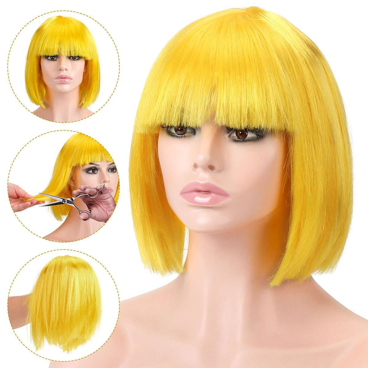 Sexy BOBO Full Wig Multiple Colors Cosplay Costume Anime Halloween Party Hair US