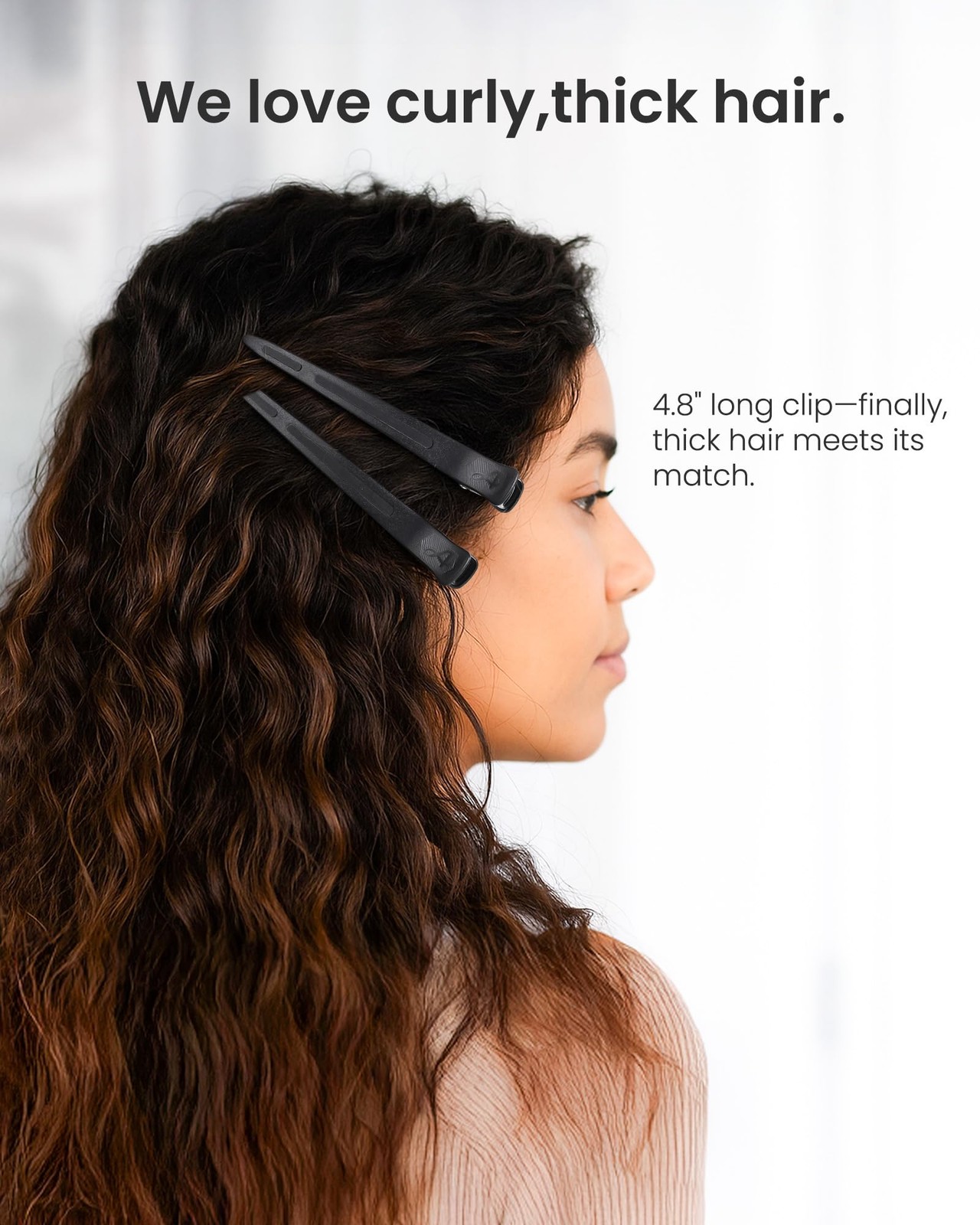 AIMIKE Extended Sectioning Hair Clips w/Built-in Silicone Band, 4.8″…