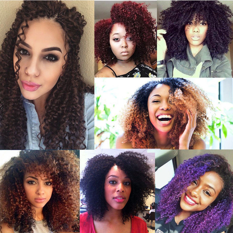 3/5Packs Marlybob Deep Wave Curly Afro Crochet Braiding Hair Extensions As Human