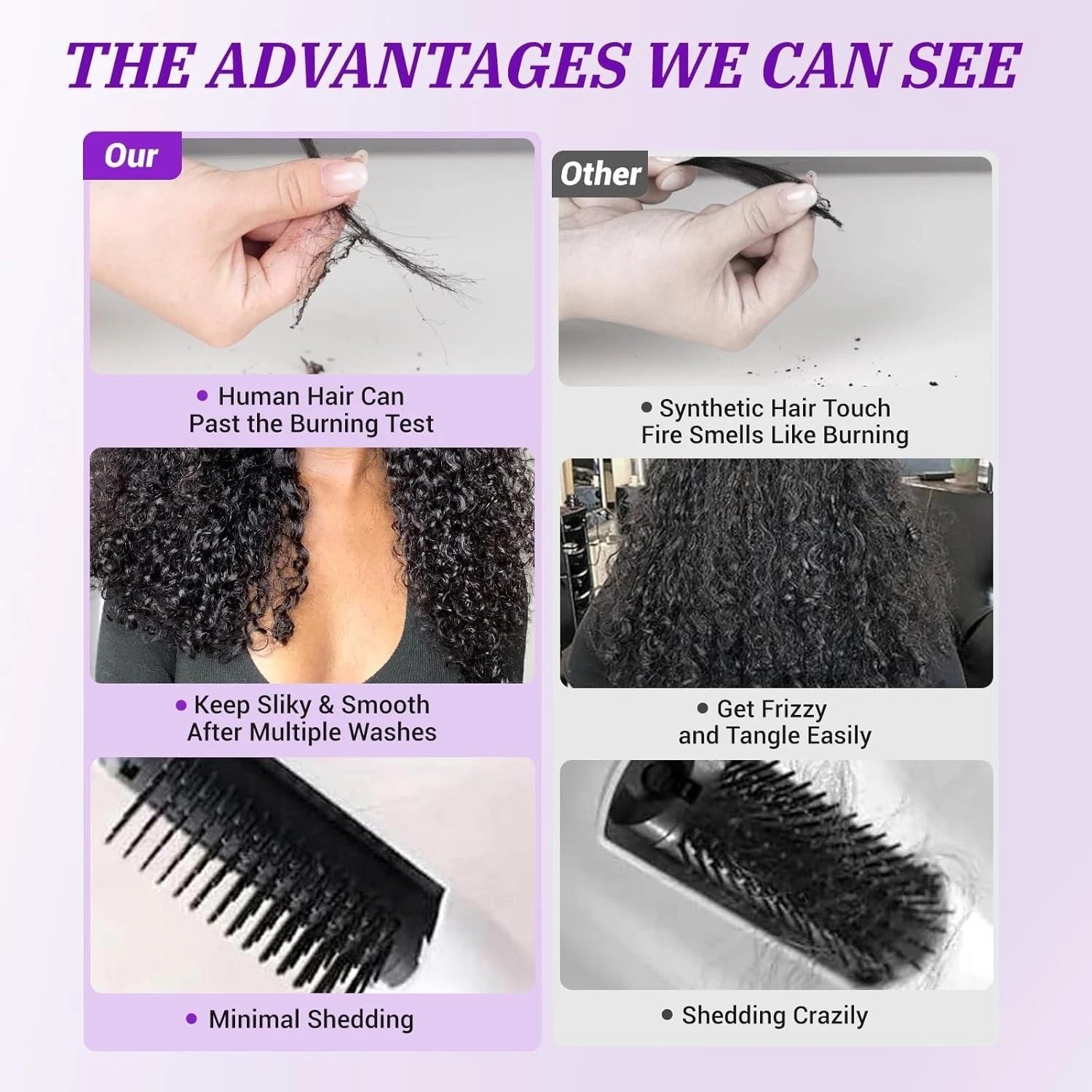Luxurious 3Pcs 12A Burmese Curly Hair Bundles – 18-22 Inches Natural Black