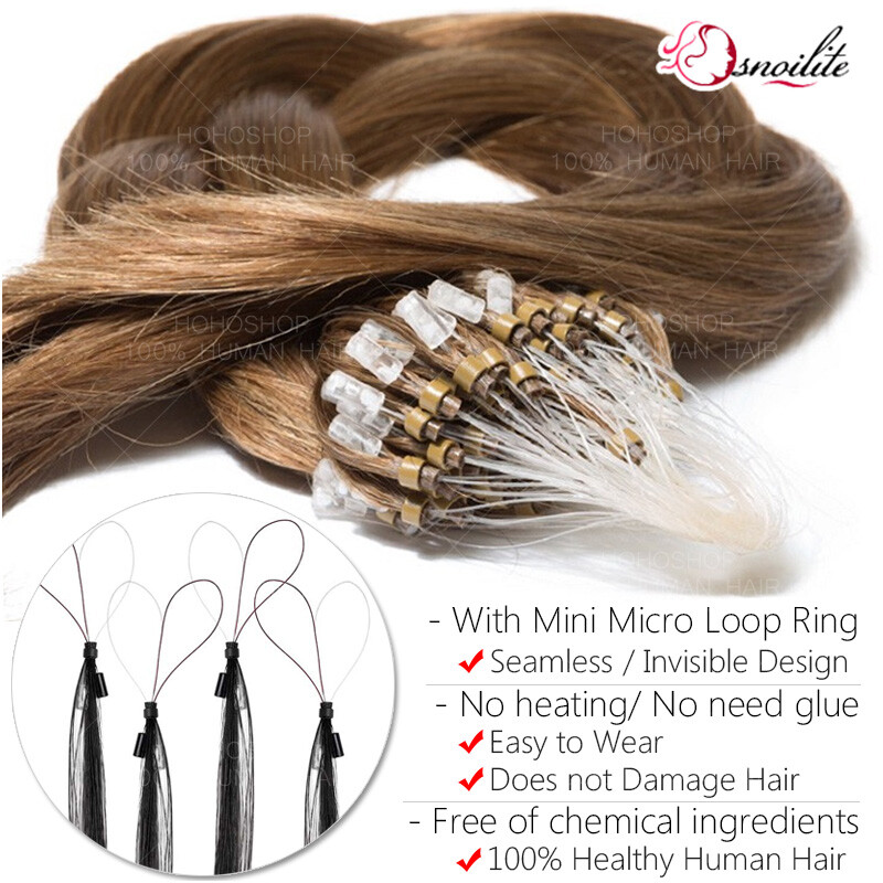 150g Real Thick Micro Ring Human Hair Extensions Loop Microlink Beads Tip 0.5/1g