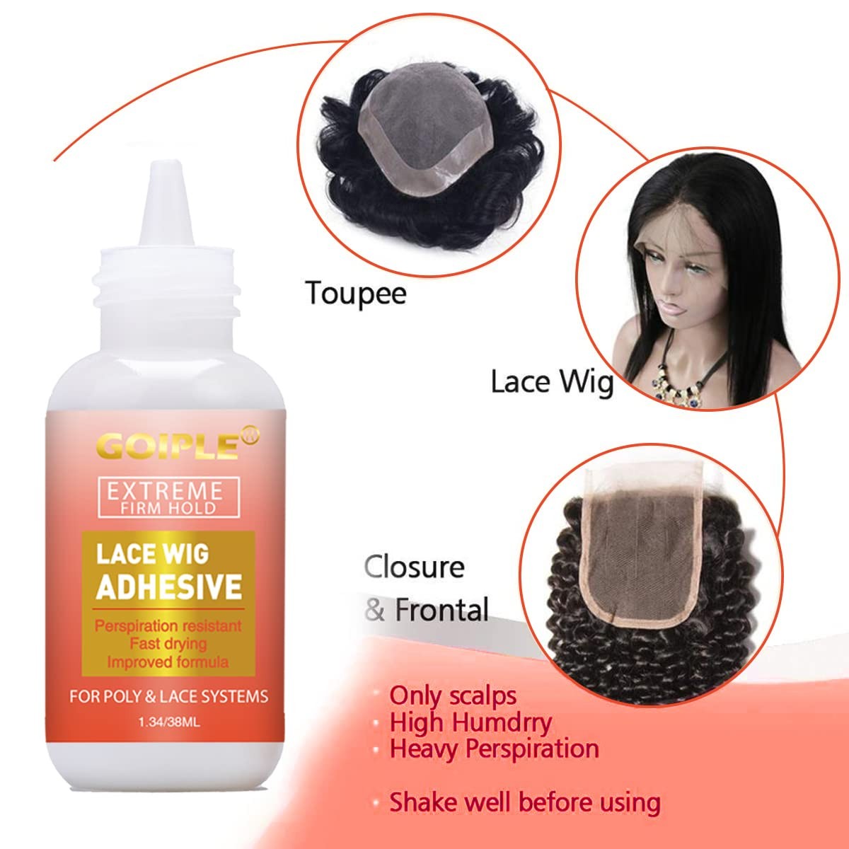 Lace Front Wig Glue Set Waterproof With Tools, Hair Wax Stick, Remover, Edge…