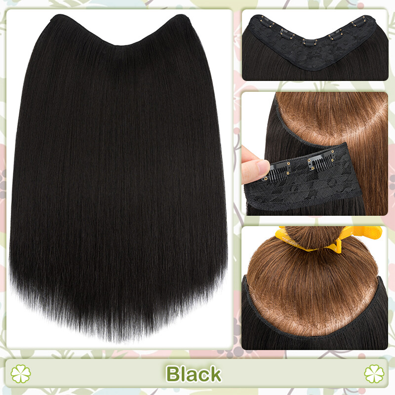 One Piece U Shape 5Clips in Hair Extensions Full Head Highlight Real As Human US