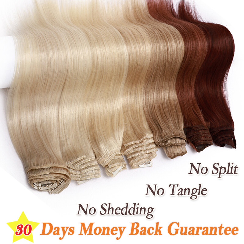 8PCS 18CLIP Clip In Real Human Remy Hair Extension Full Head Remi Highlight Hair