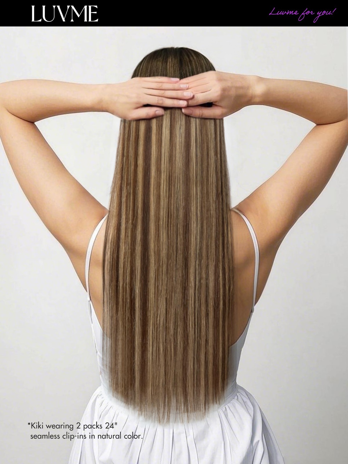 LUVME Straight Seamless 110g 7Pcs Clip in Hair Extensions Full Max … Fast Ship