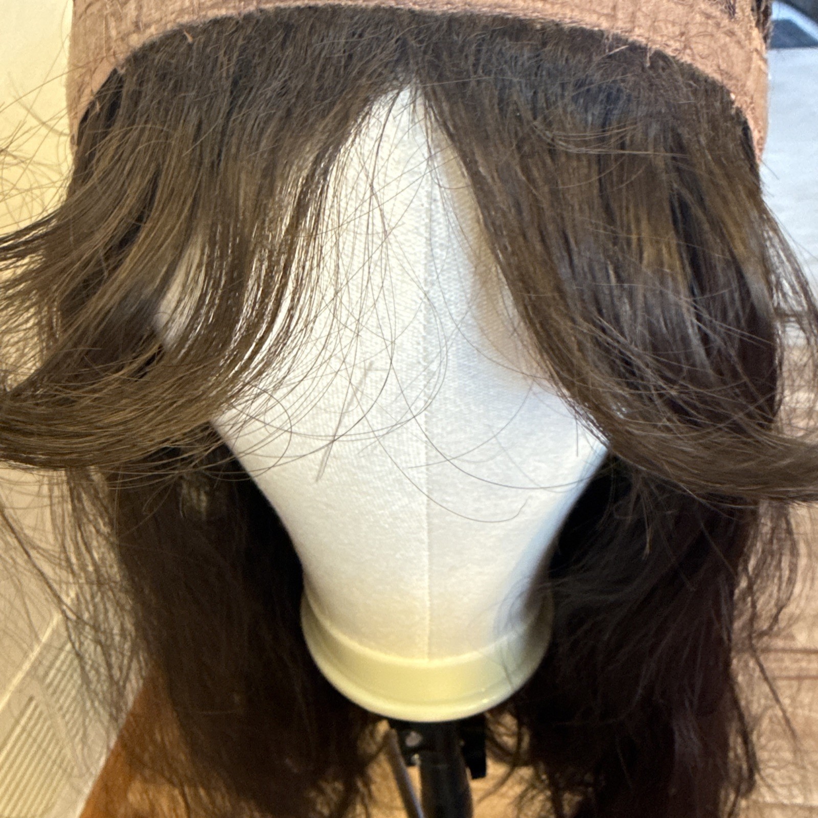 Hairline Lace Frontal Wig 26”So Soft Beautiful Black 1 Front Curtain Bang 271