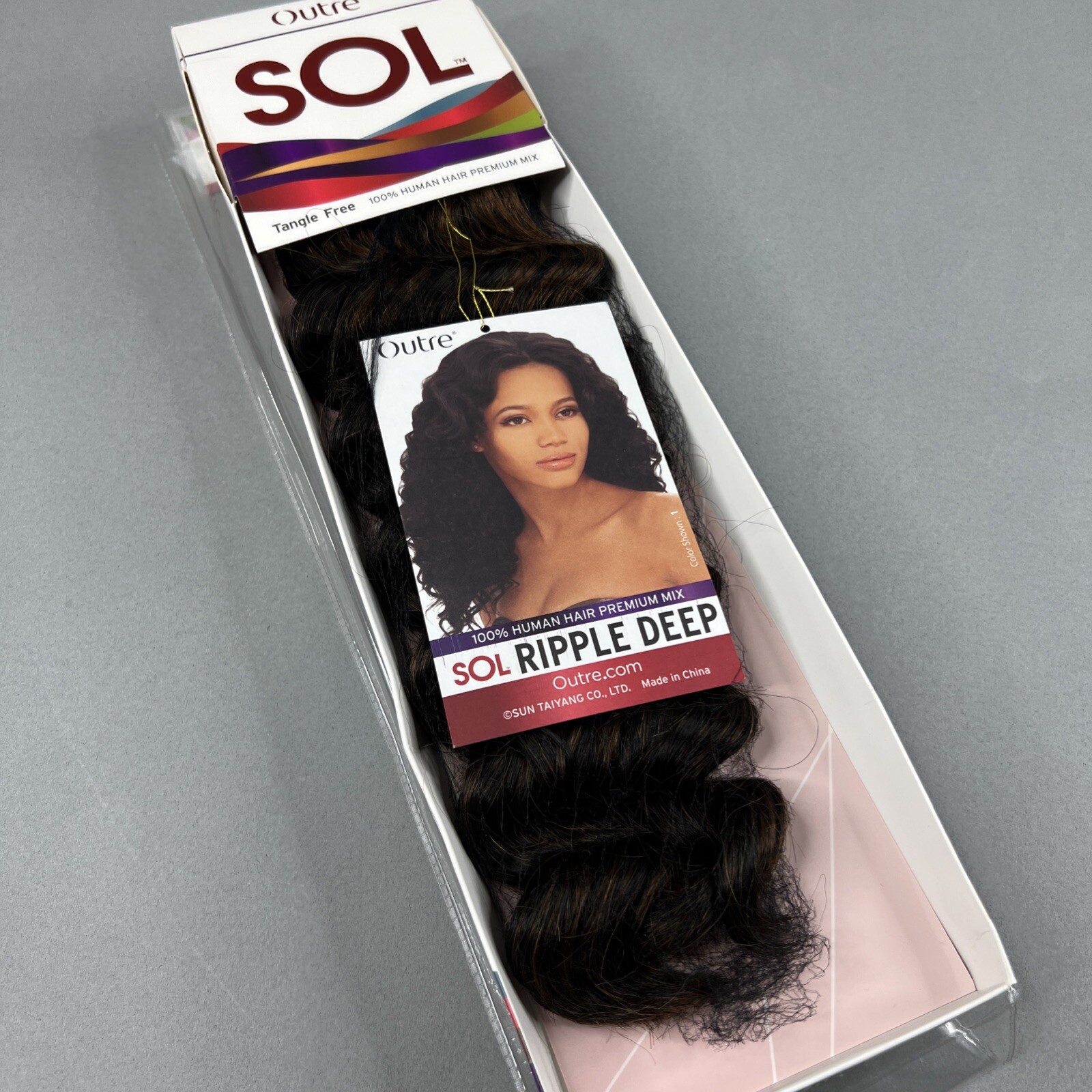 14” SOL Ripple Deep C1B/30 Black Brown SOL Synthetic Blend Mixed Hair Extensions