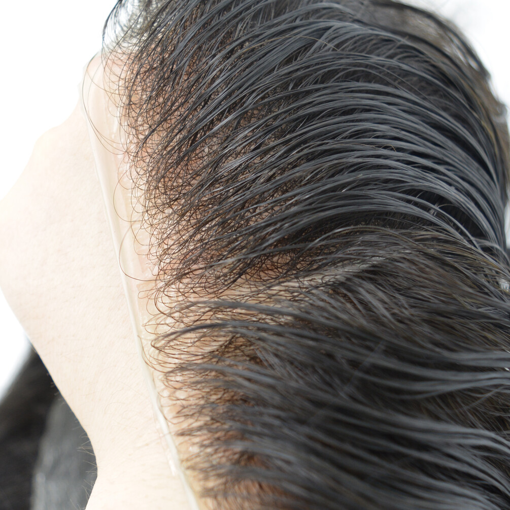 0.04MM Poly Thin Skin Hairpiece Men’s Super Thin Skin Toupee Hair System for Men