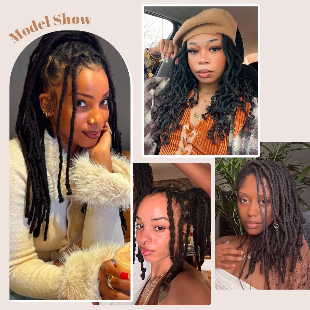 Siphis 10 Inch 30 Stands 0.4Cm Interlocking Loc Extensions Human Hair Dreadlock