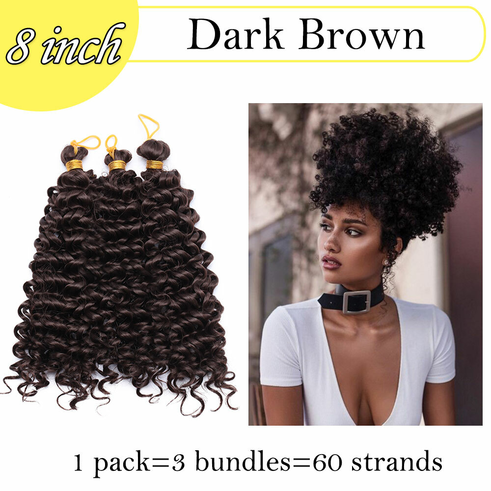 Afro Water Wave Braids Crochet Twist Hair Extensions Ombre Human Deep Curly Hair