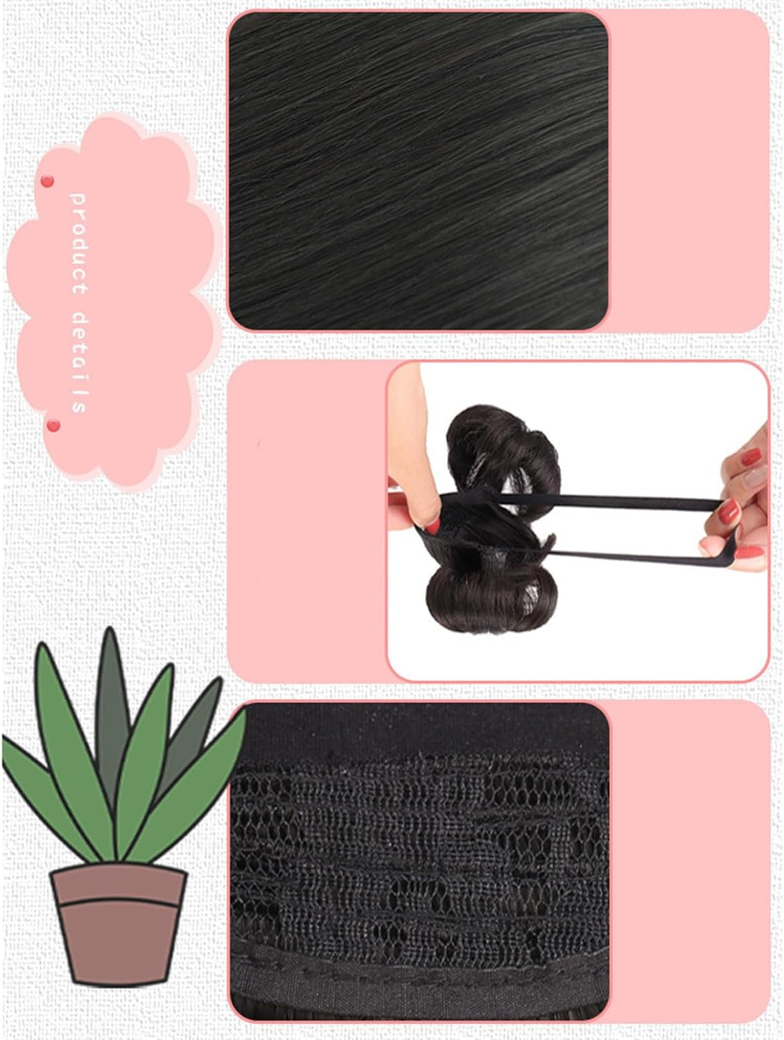 Baby Girls Wig Headwear Children’S Hairband Bun Wig Hairpiece Short Curly Hair A