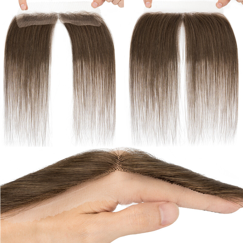 Lace Base Natural Frontal Forehead Hairline HUMAN HAIR PATCHES Hairpiece Topper