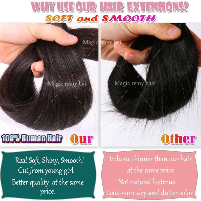 200g Double Weft Clip In 100% Remy Human Hair Extensions Thick Full Head US R03