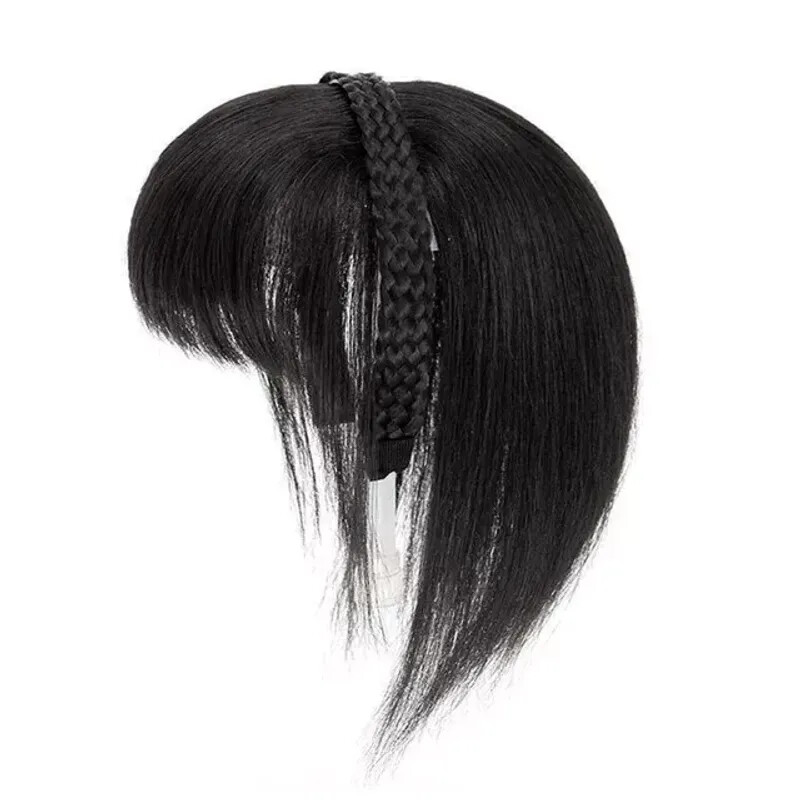 Natural Clip On Women Invisible Headband Synthetic Bangs Hair Extension Fringe