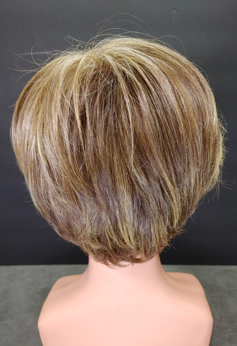 Raquel Welch Wig Mono Top Lace Front Brown w/Caramel Golden Blonde Highlights
