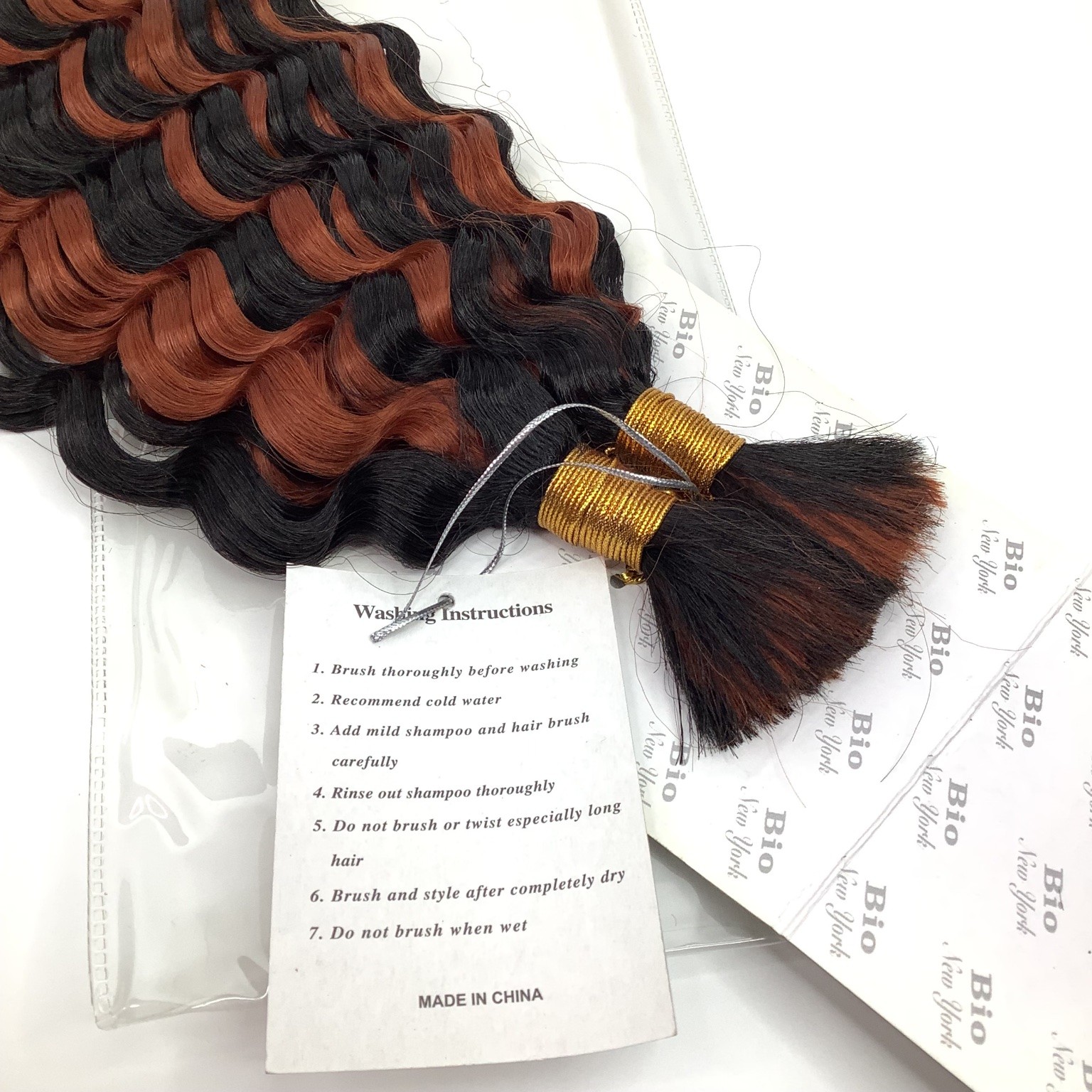 New York Bio H/H Deep Bulk Human Hair Extension 14″ F1B/350 Premium Wavy