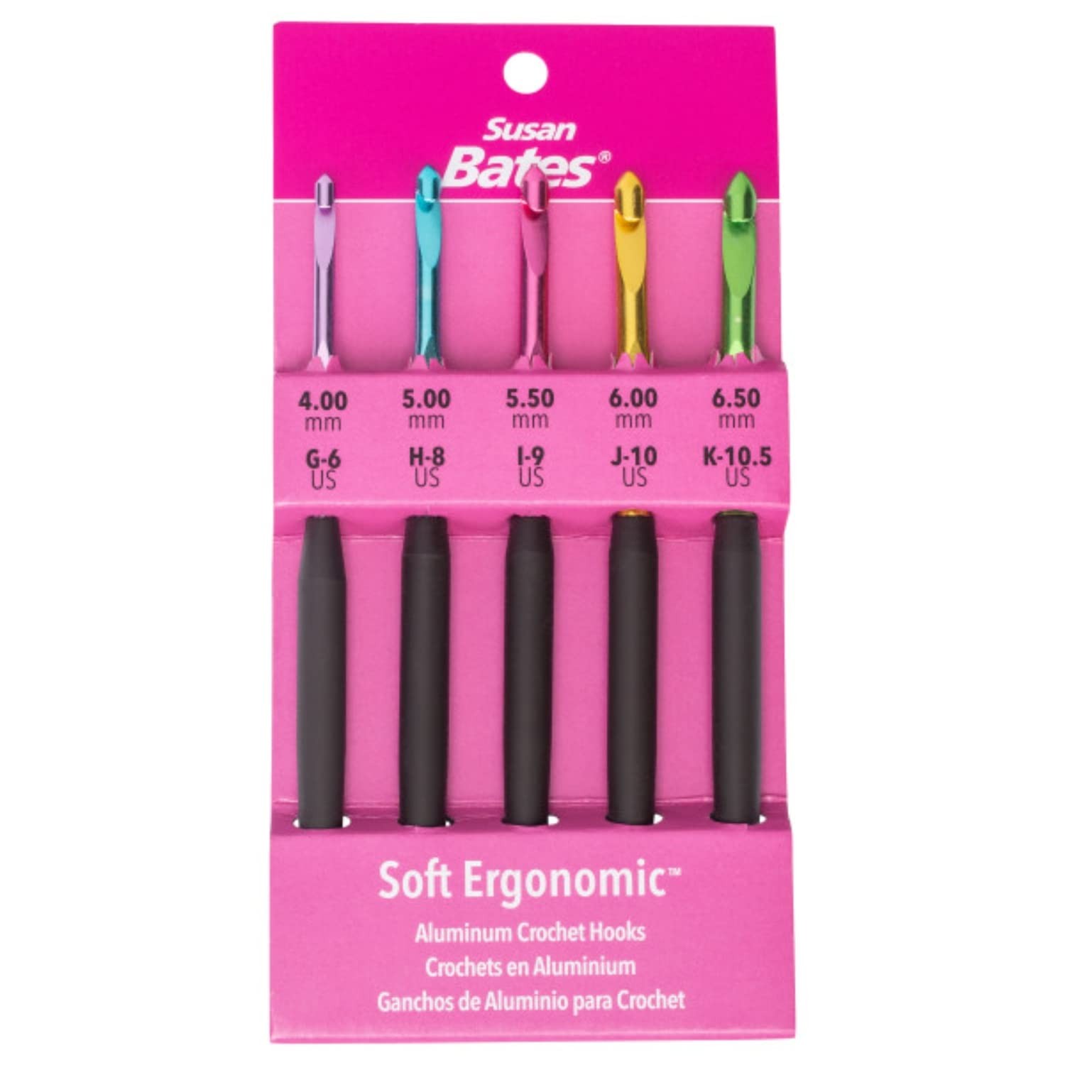 Susan Bates Silvalume Soft Ergonomic Assorted, Sizes G6/4mm to K10.5/6.5mm