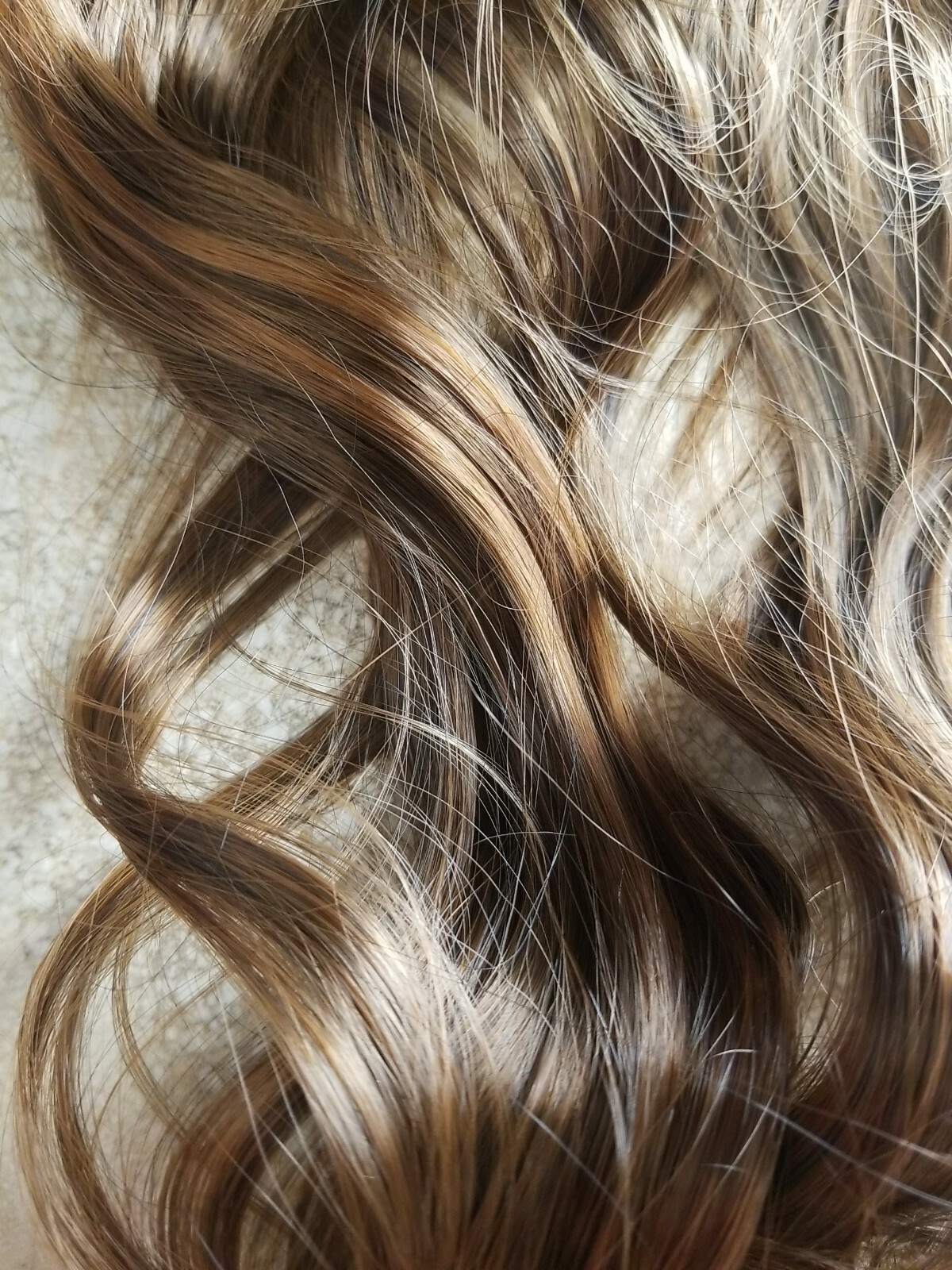 Brown mix color One Piece Hair Extension 3/4 Full Head Clip (Synthetic)