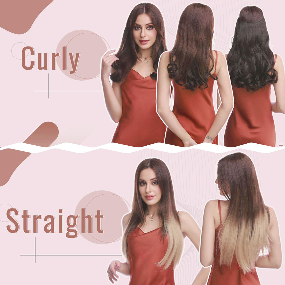 Wire In Hair Extensions Elastic Band Secret Miracle Ring 100% Real Thick Hair HY