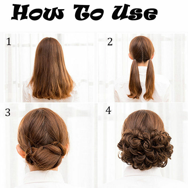 Messy Rose Bun Hair Piece Scrunchie Ponytail Combs Hair Extensions Updo Chignon