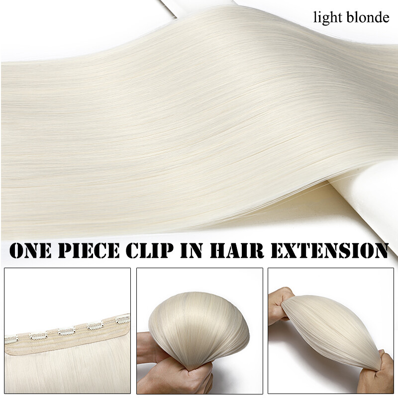 One Piece Full Head Long Thick Clip in Hair Extensions 5 Clips As Human Natural