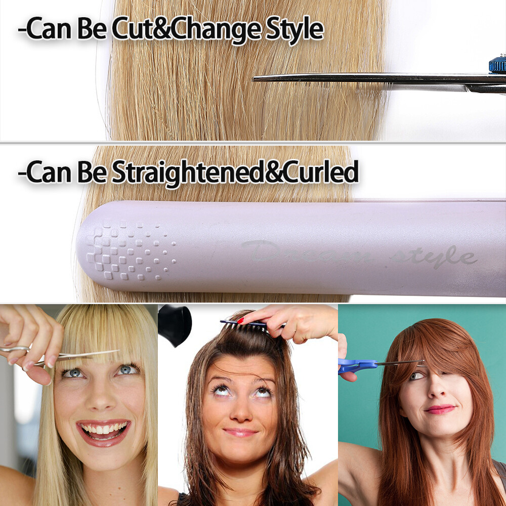 100% Remy Human Hair Bangs Extensions Clip In One Piece Front Fringe Hair Piece