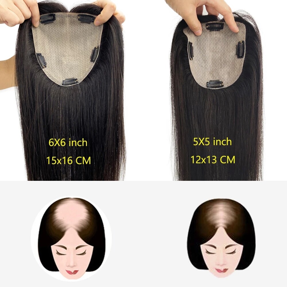 Silk Base Topper Virgin European Human Hair Toupee Hair Piece Natural Wave Women