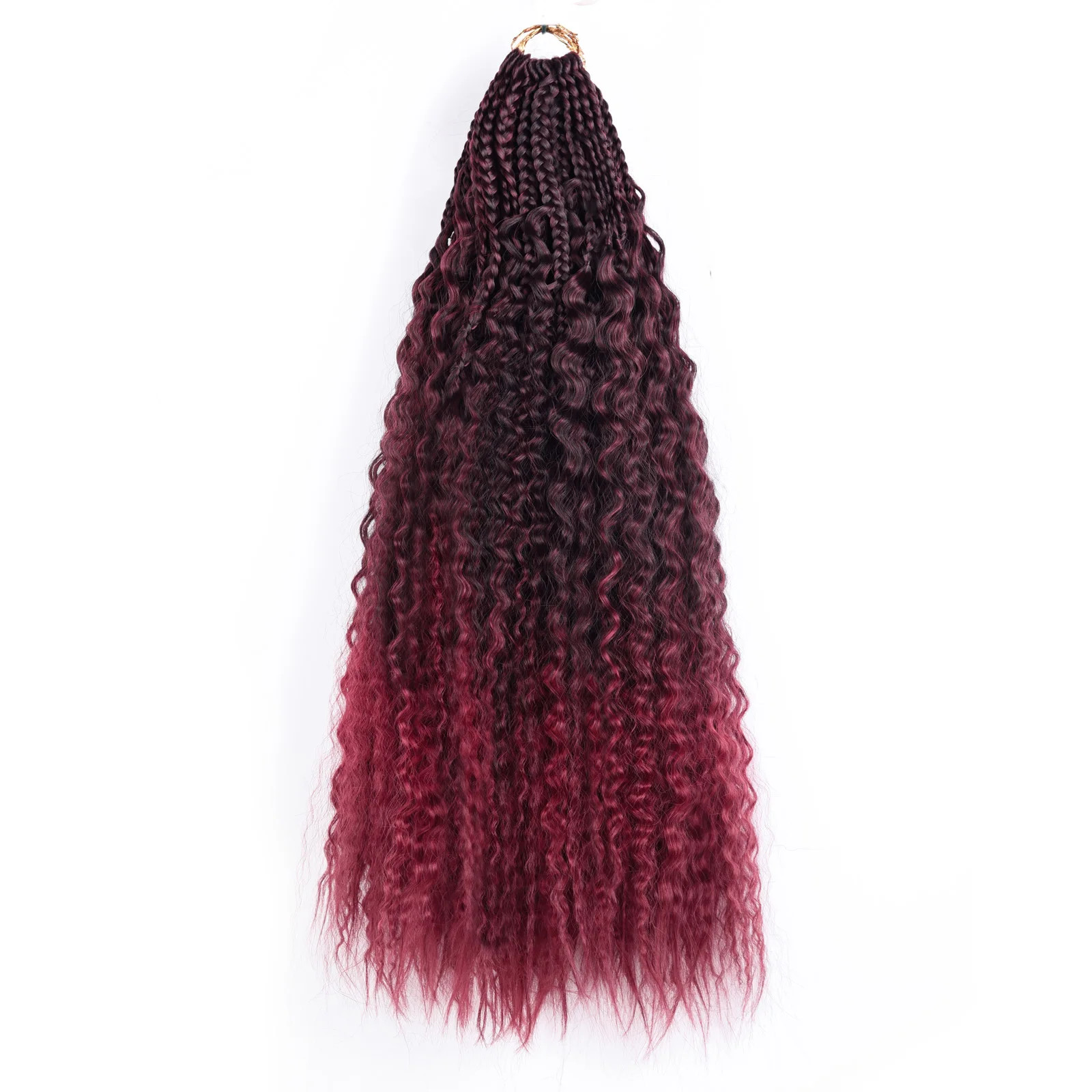 Boho Goddess Box Braids Crochet Hair 6 Packs Pre Looped Curl Ends Synthetic