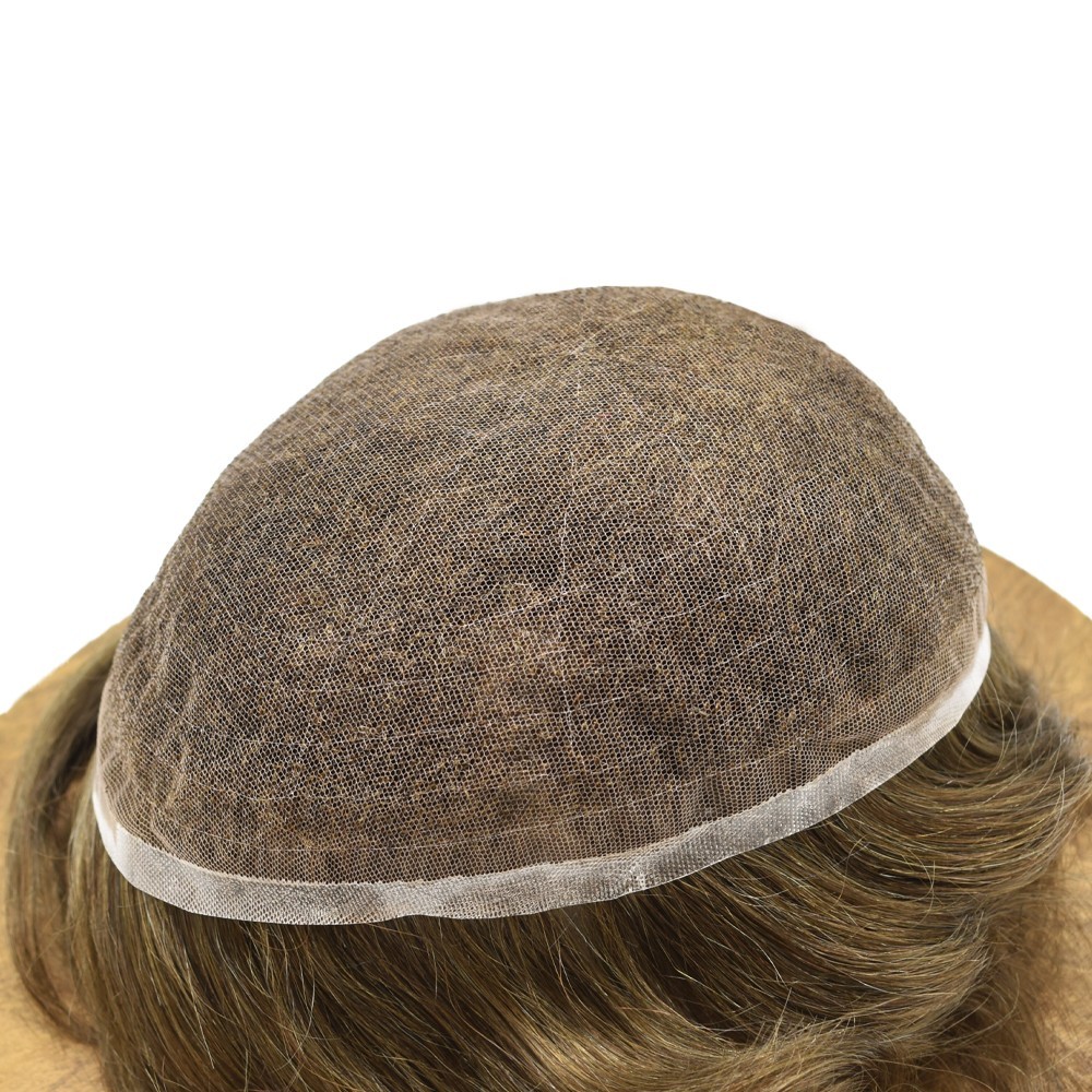 Mens Toupee Hair System Full French Lace Hairpiece Wig for Men Hair Replacements