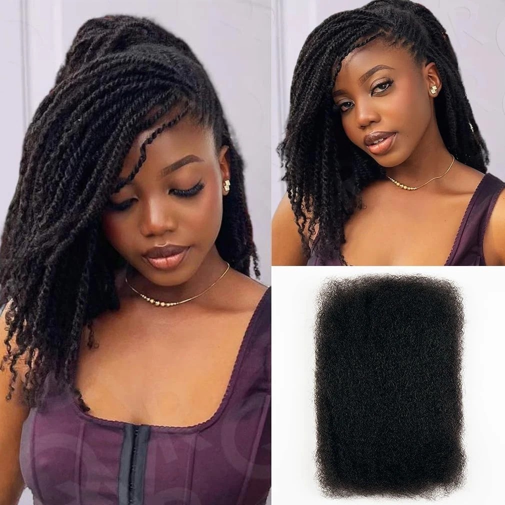 Soft 100% Human Hair – 12 Inch Afro Kinky Bulk for Stylish Dreadlocks & Braids