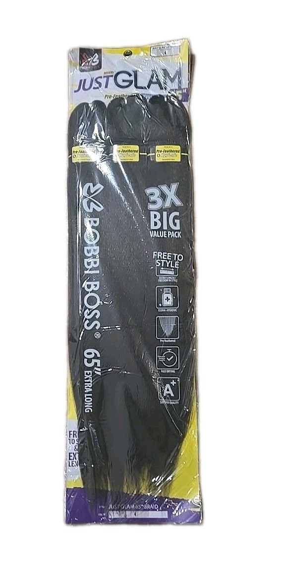 BOBBI BOSS JUST GLAM 65″ BRAIDING HAIR SUPER LONG BRAID #4- NEW 3-PACK