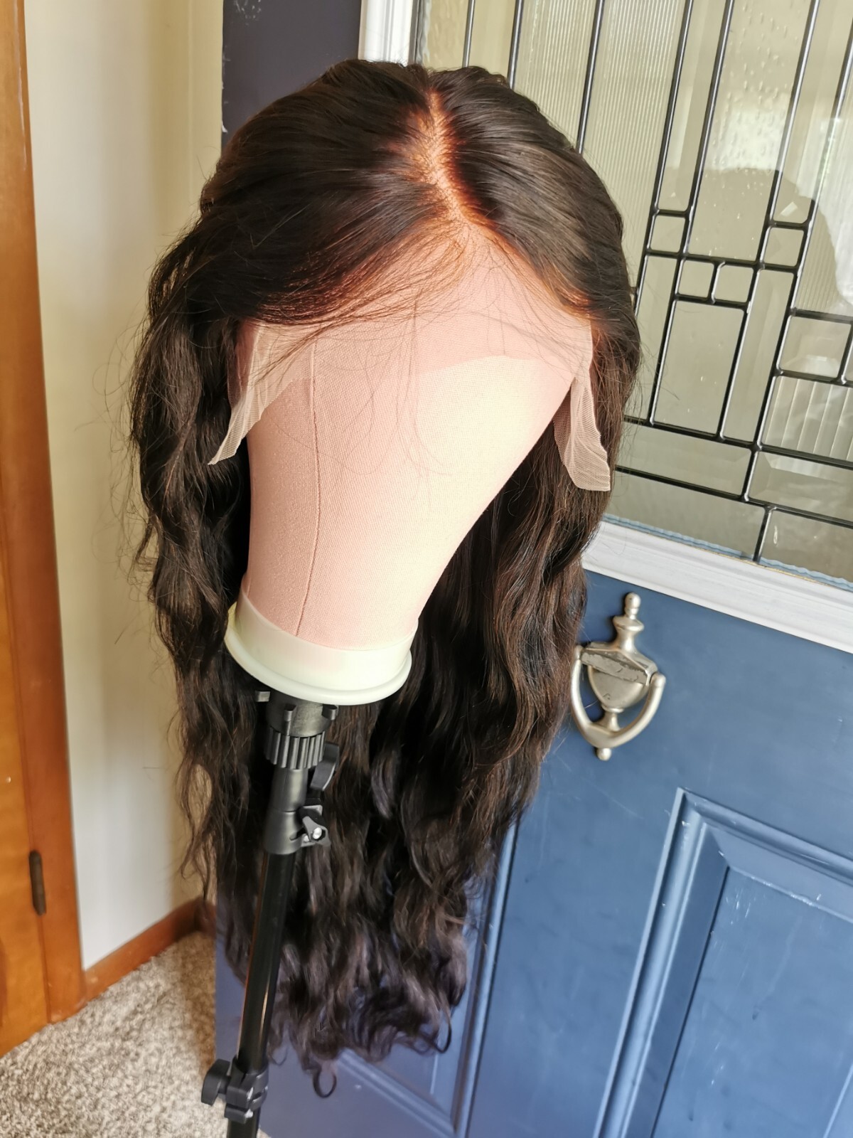 Ready To Go Bleached Knots High Quality Sexy 30” Human Hair Front Lace Wig 1B
