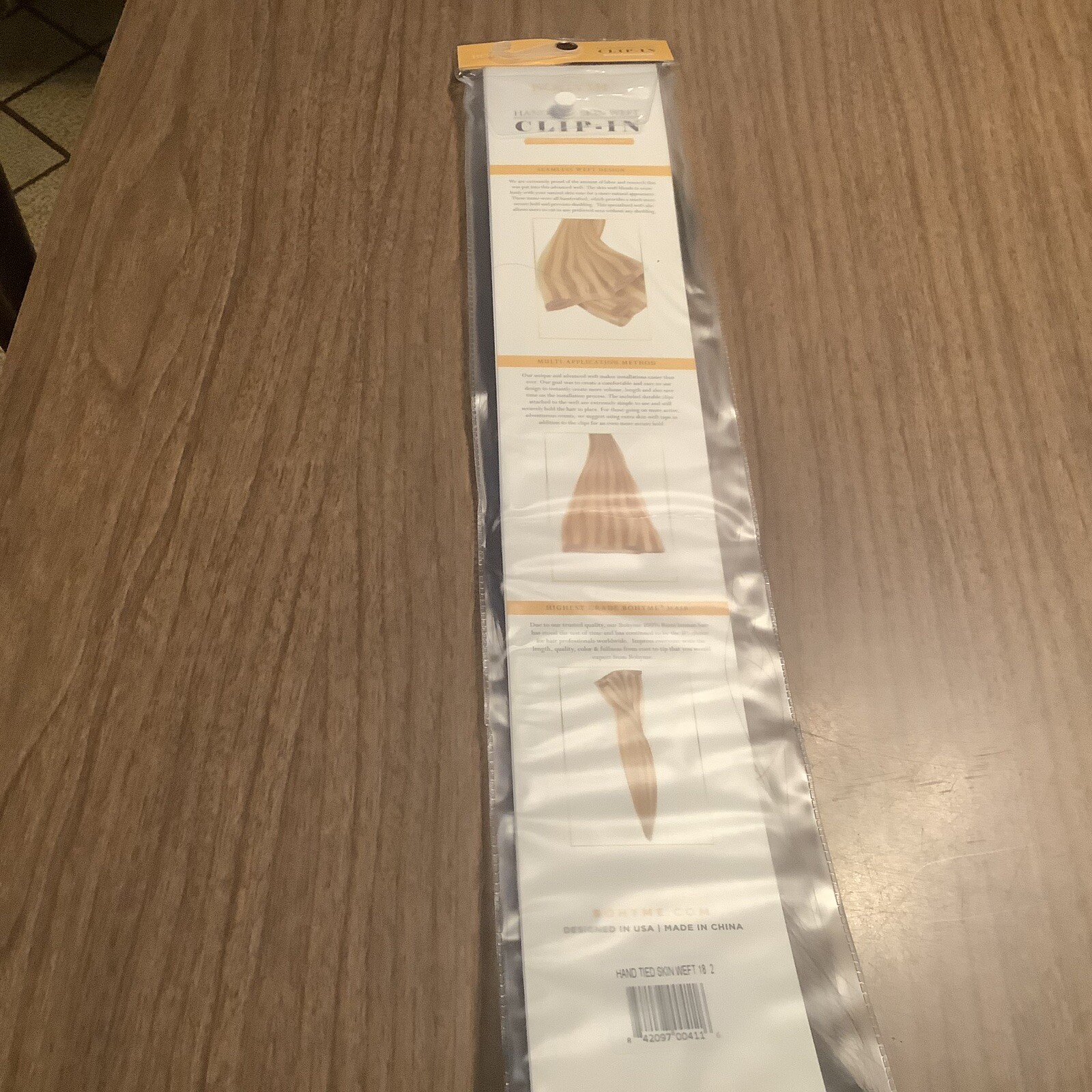 Bohyme 100% Remi Human Hair hand tied skin weft clip in 18 inches Brown #2