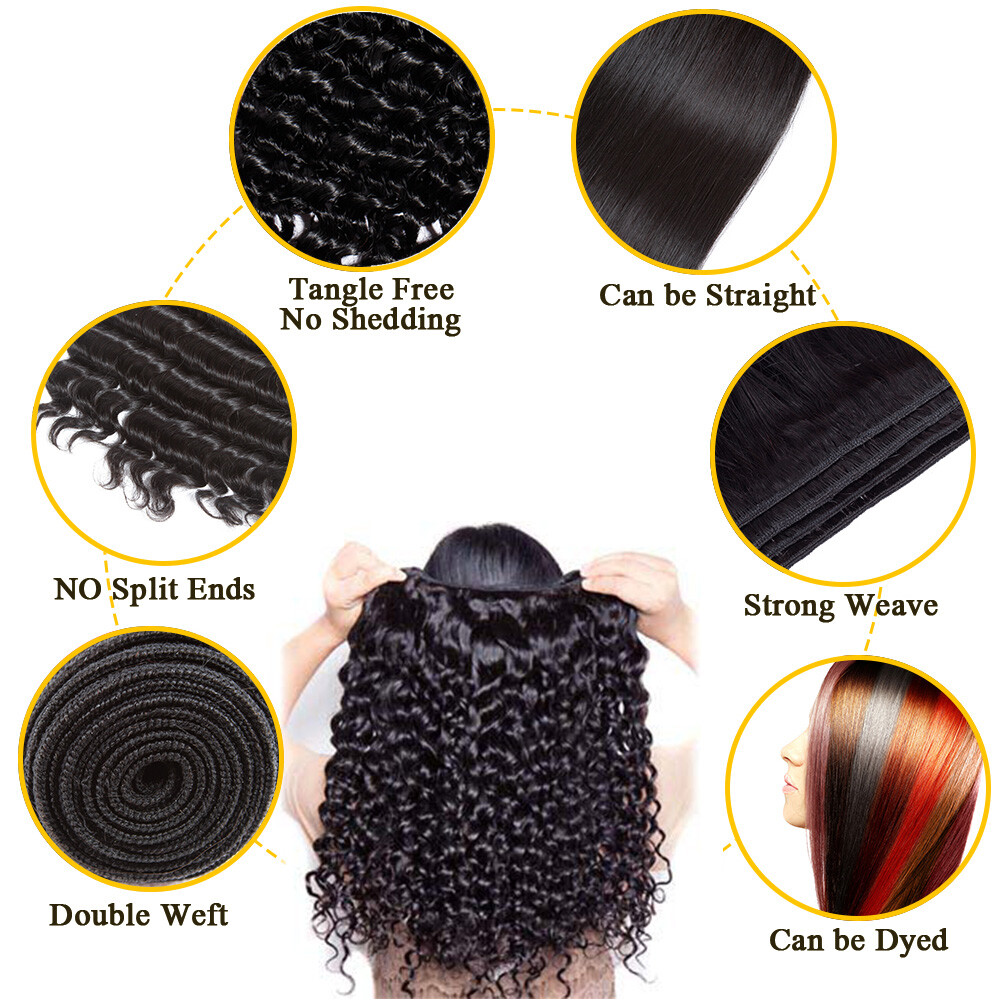 Virgin Remy Human Hair Extensions Water Wave Weave Weft 300G 3Bundles Thick TB