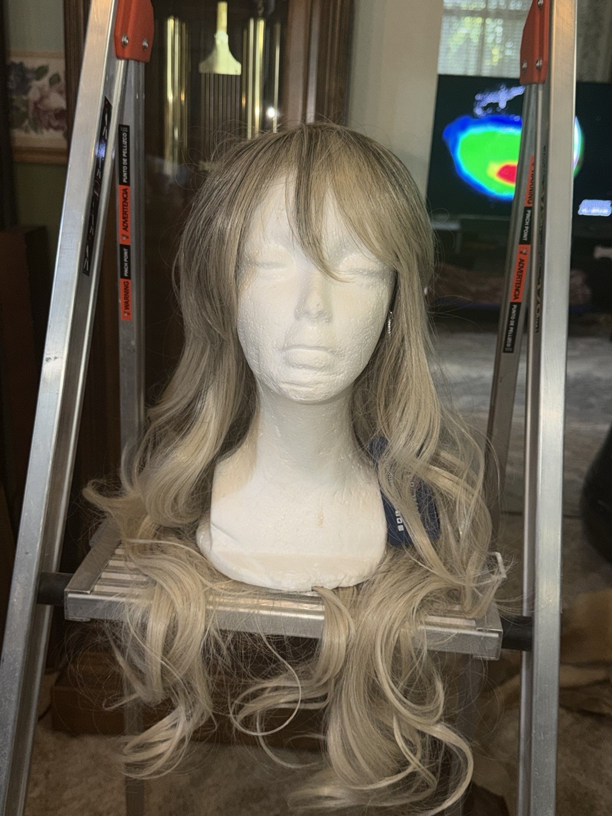 NWT Fever Wig By Smiffys Sienna Wig (Blonde with Dark Roots 26in