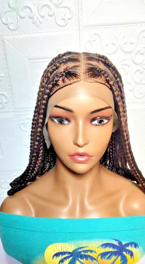 Braided Wig. Large Knotless Braids. Full Lace with Baby Hair. Wrapped Ends