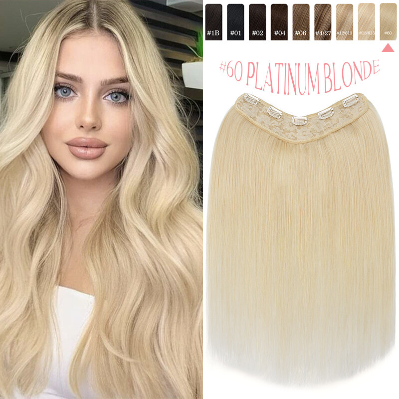 Thick Clip In One Piece Real Human Remy Hair Extensions V-Shape Full Head 1PCS