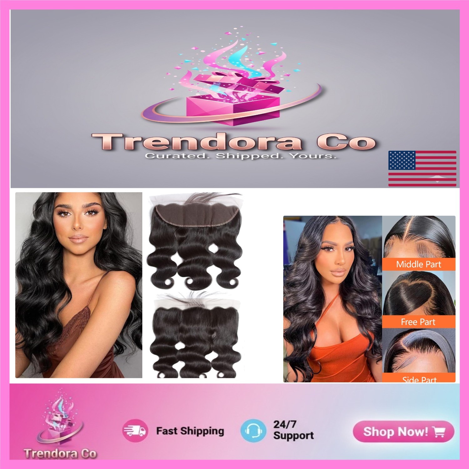 12” Body Wave Lace Frontal – Invisible, Breathable, Natural Black
