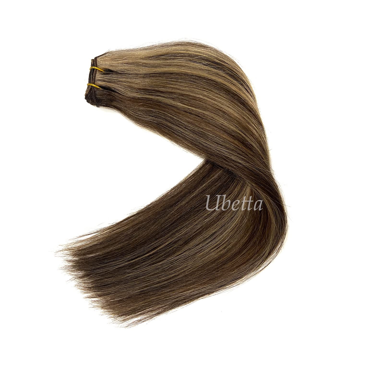 Sew in Hair Extensions Real Human Hair Wefts Dark Brown Balayage Ash Brown Highl