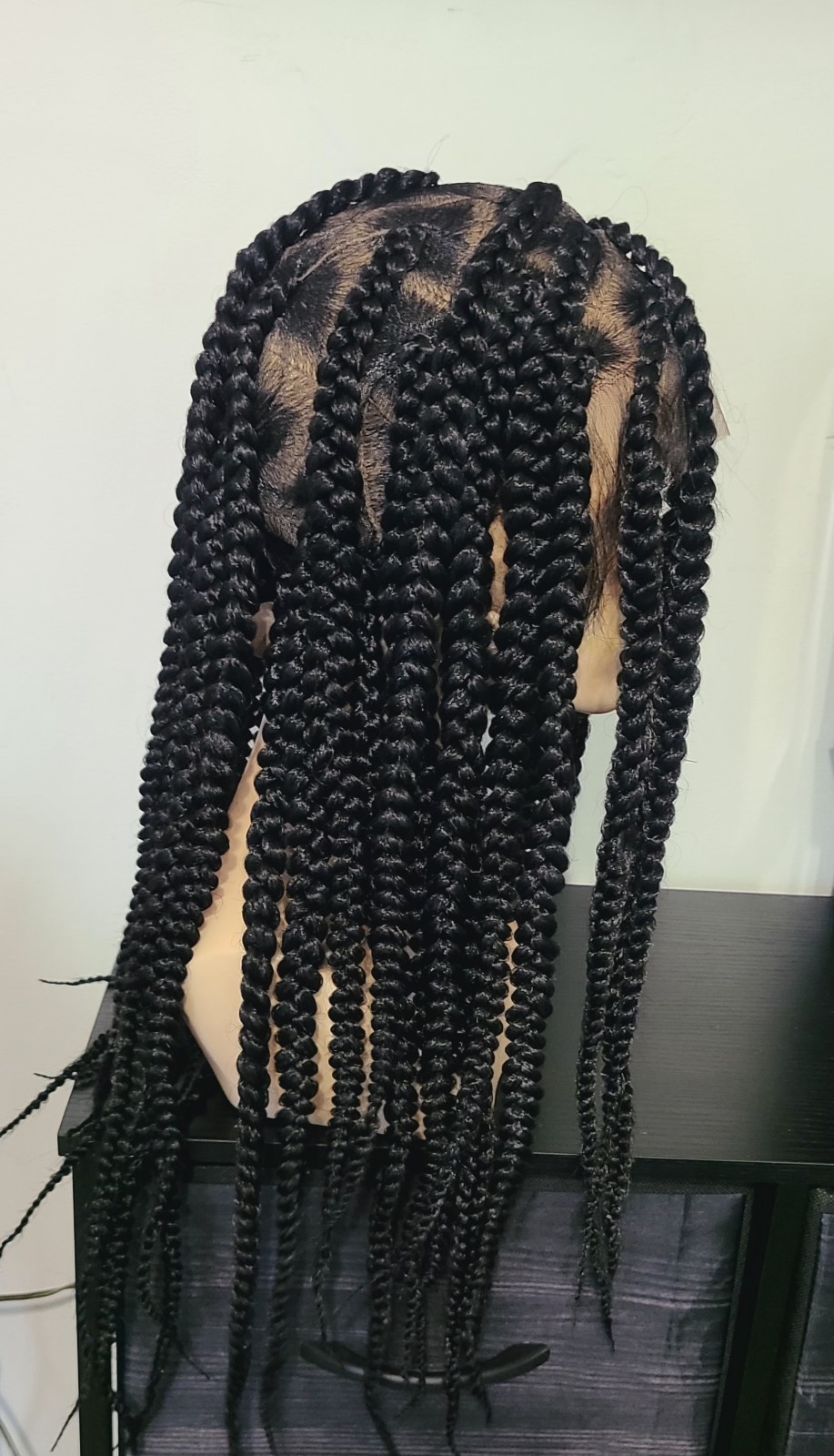 Braided Wig Glueless,Double Full Lace Hd ,22 inch Black,natural Look.