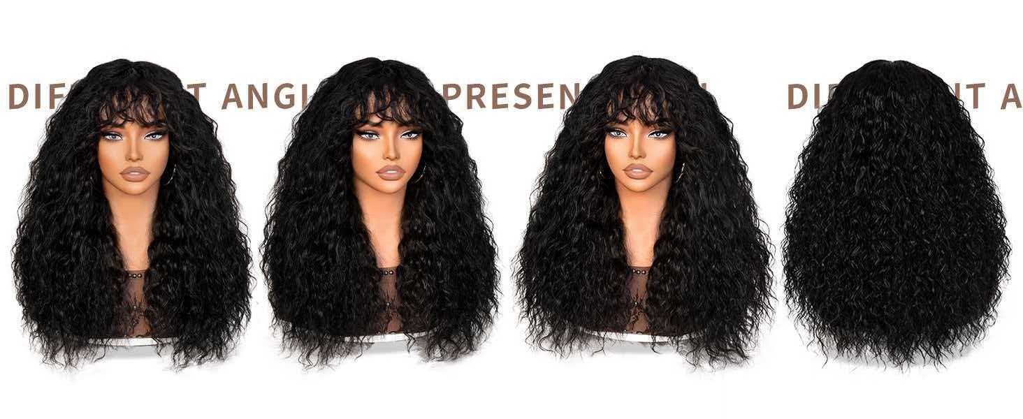 Kinky Curly Afro Wig for Women Black Full Heat Resistant Synthetic Cosplay Party