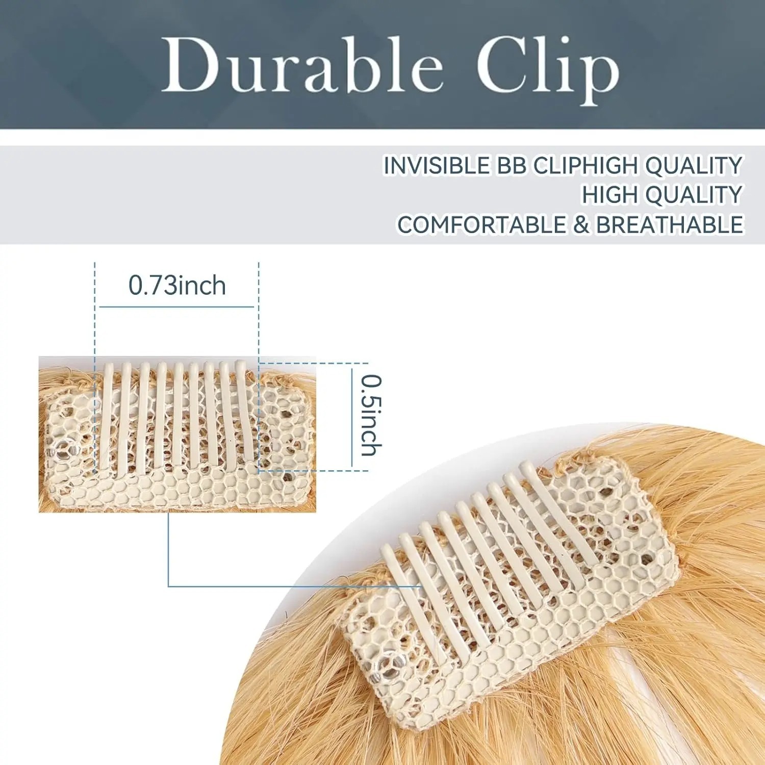3 Inch Platinum Blonde Wispy Bangs Clip In Human Hair with Temples Fringe