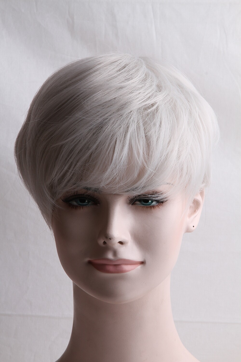 Short Pixie Cut Light White Gray Synthetic High-quality Wigs Cosplay Party New