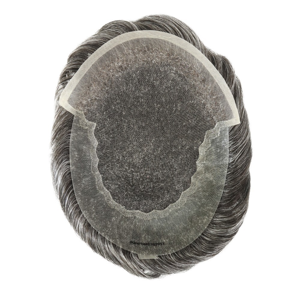 Toupee for Men Human Hair Systems French Lace Unit Durable Hair Pieces Q6#1B40