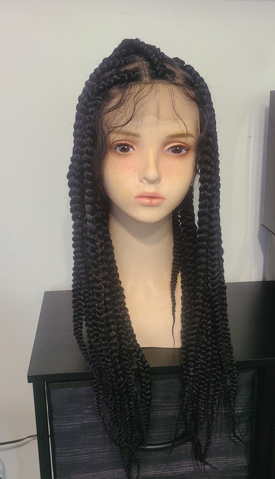 Braided Wig Glueless,Double Full Lace Hd ,22 inch Black,natural Look.