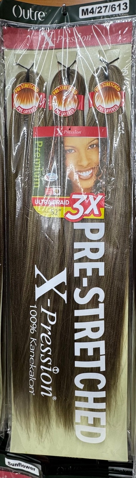 Braiding Hair 9 Bundles 52″ COLOR M4/27/613 Pre Stretched X-Pression 3 Pack